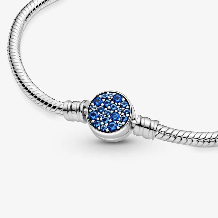 Image du produit Pandora Bracelet Snake Chain Disc Clasp (19 cm, Argent massif)