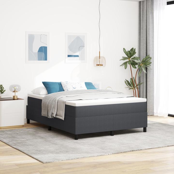 VidaXL Boxspringbett Dunkelgrau 140x200 cm Cordstoff (140 x 200 cm)