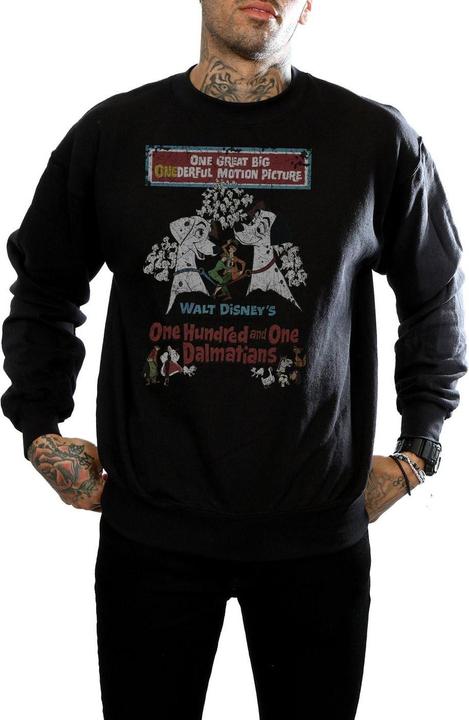 Actual product image Disney Mens 101 Dalmatians Retro Poster Sweatshirt (M)
