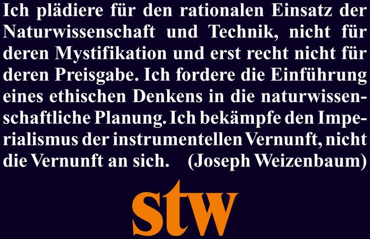 Immagine prodotto Die Macht der Computer und die Ohnmacht der Vernunft (Tedesco, Joseph Weizenbaum, 1978)