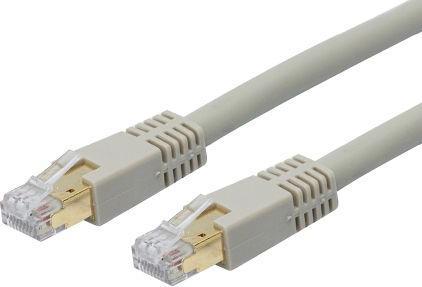 Produktbild Dexlan Patchkabel Cat. 8.1, S/FTP (PiMF), halogenfrei, mit Rastnasenschutz, grau, 5,0 m (S/FTP, CAT8.1, 5 m)