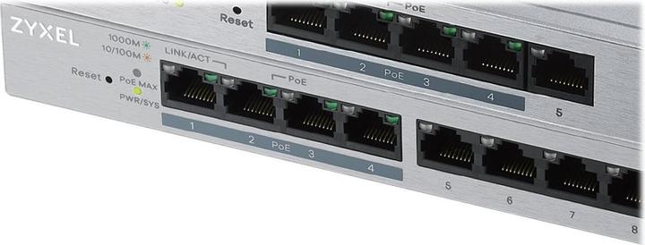 Produktbild Zyxel GS1200-8HP: 8Port-PoE+-Switch, V2 (8 Ports)