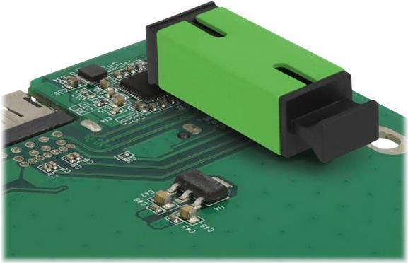 Immagine prodotto Delock Accoppiamento fibra ottica per PCB presa SC simplex a presa SC simplex monomodo verde (Accoppiamento di rete)