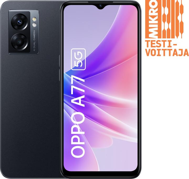 Actual product image OPPO A77 (64 GB, Midnight Black, 6.56", Dual SIM, 48 Mpx, 5G)