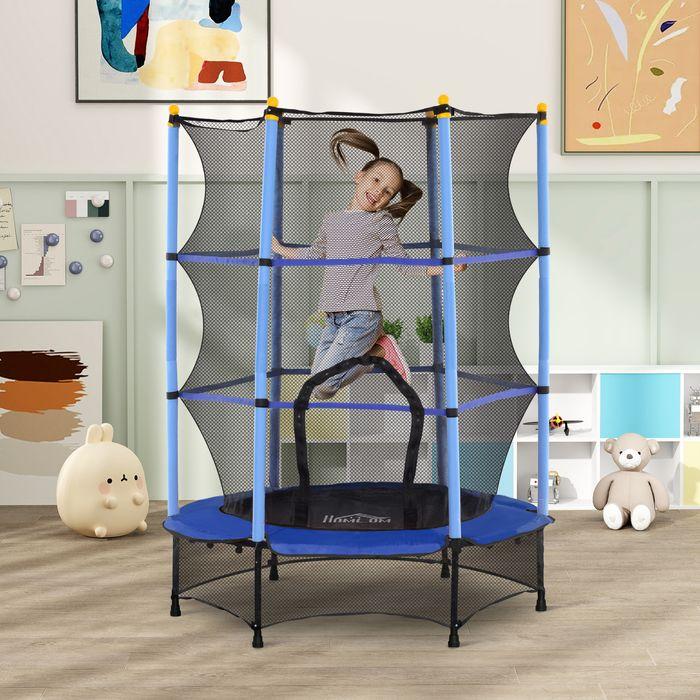Produktbild Swisshandel24 Kinder Trampolin Ø140 cm, Trampolin für Kinder 3-10 Jahre, Gartentrampolin, blau (140 cm)