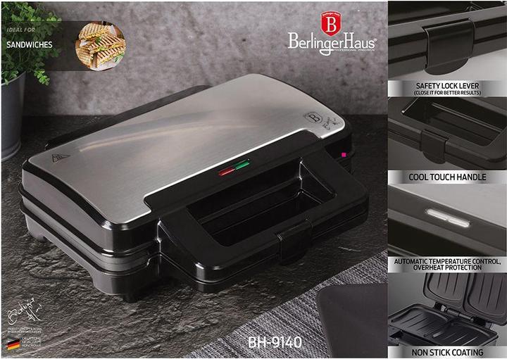 Image du produit BerlingerHaus ELECTRIC. Grille-pain 900 W SANDWICHER FACTORY BH-9140