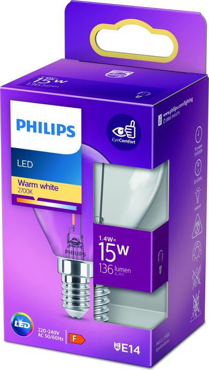 Produktbild Philips Lampe (E14, 1.40 W, 136 lm, 1 x, F)