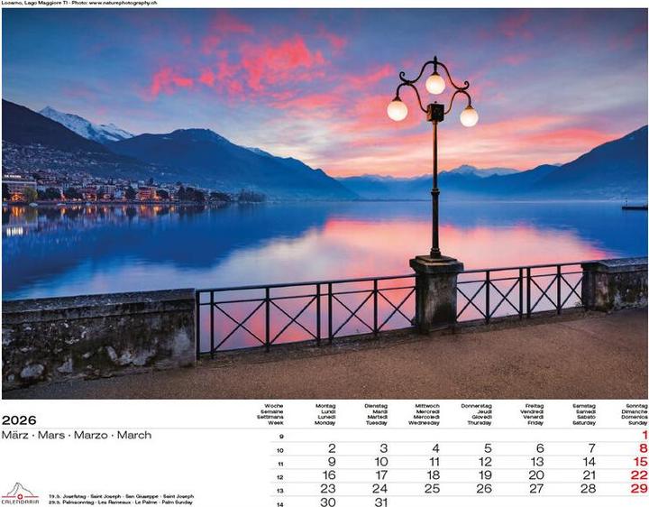 Produktbild Swiss Panorama 2026 (40 x 31 cm, Harter Einband, Französisch, Deutsch, Englisch, Italienisch)