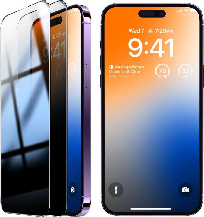 Actual product image Torras GlassGo Privacy Panzerglas (1 Piece, Apple iPhone 14 Pro, Apple iPhone 15)