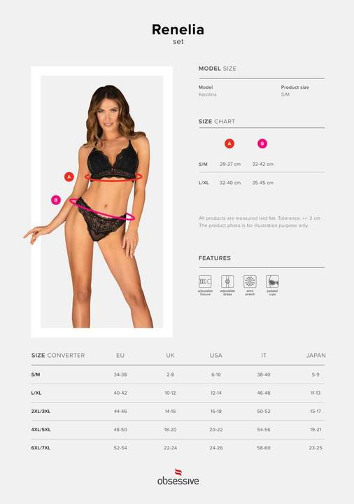 Produktbild Obsessive Renelia 2teiliges SpitzenBHSet Schwarz (XL)