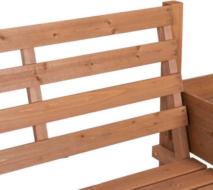 Produktbild Swisshandel24 Gartenbank, 2-Sitzer Sitzbank, Holzbank, mit Blumenkasten, bis 240kg