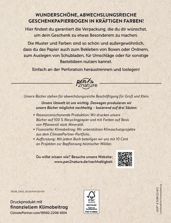 Produktbild Geschenkpapier-Buch Color Power | 100% Recyclingpapier (Geschenktüte, 10 x)