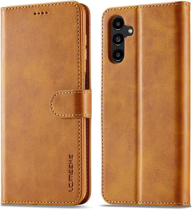 Actual product image LC.Imeeke Galaxy A15 - Leather case cover light brown (Samsung Galaxy A15)