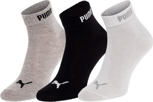 Produktbild Puma Unisex Quarter 3 Pair Pack Assorted Socken, Grau/Weiss/Schwarz, 40-42 (39 - 42)