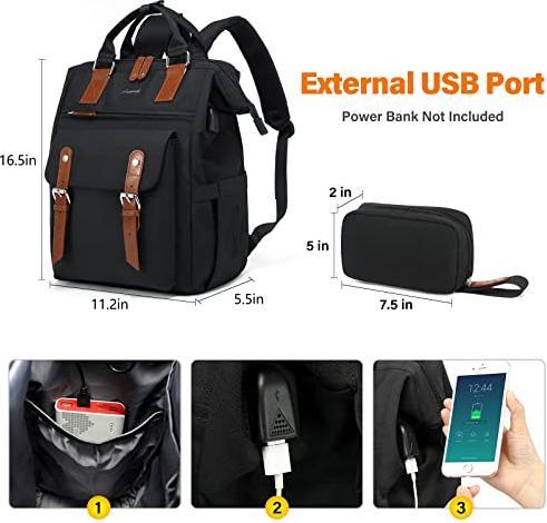 Image du produit Only-Bags.Store Sac à dos pour ordinateur portable, sac à dos scolaire 15,6 pouces pour adolescents avec pochette