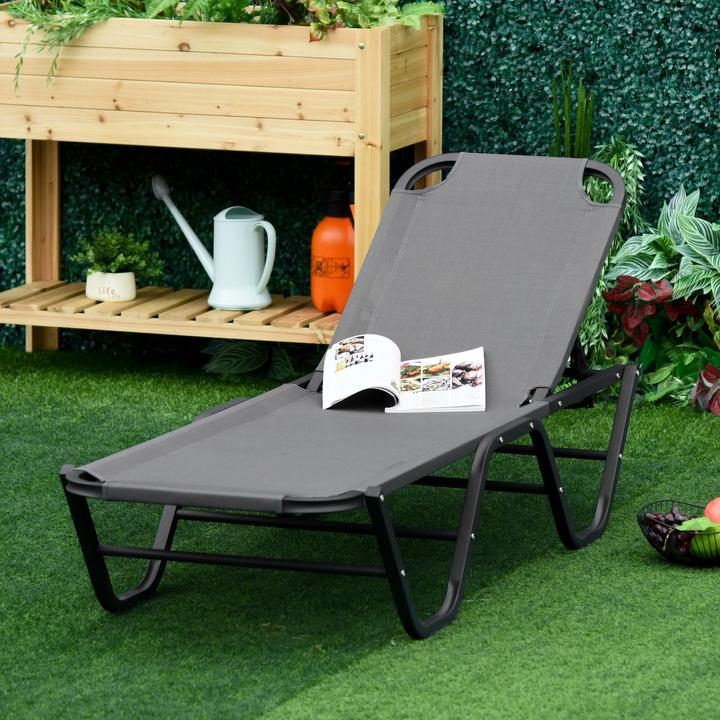 Actual product image Outsunny Sun lounger with adjustable backrest (188 cm)