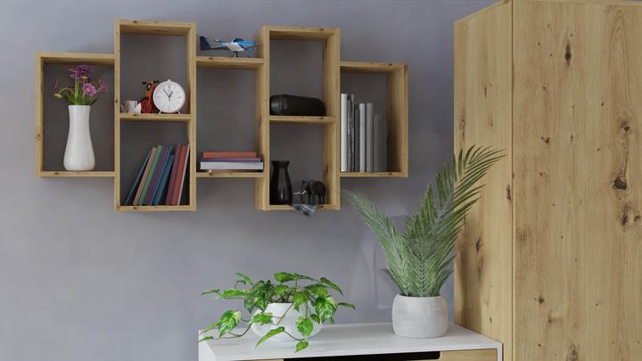 Image du produit Topeshop BILBAO 7.0 ARTISAN Étagère Étagère flottante Distributeur mural Étagère à particules (129.5 x 20 x 65 cm)