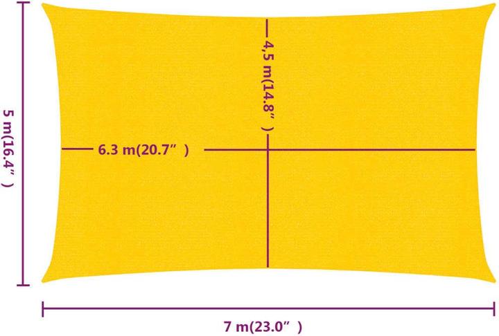 Immagine prodotto VidaXL Sonnensegel 160 g/m² Rechteckig HDPE (5 x 7 m)