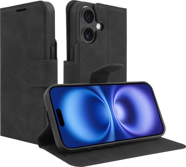 Actual product image Cazy Premium wallet case, magnetic wallet case, card slots, stand (Apple iPhone 16 Plus)
