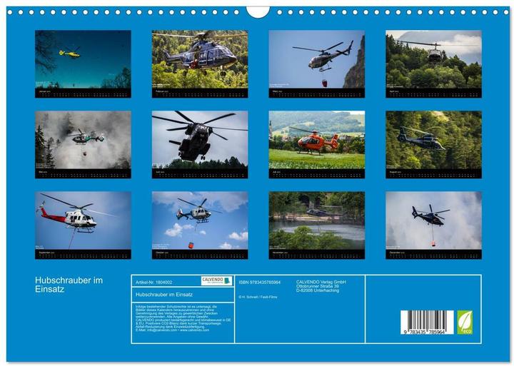Produktbild Hubschrauber im Einsatz (Wandkalender 2025 DIN A3 quer), Monatskalender (A3, Deutsch)