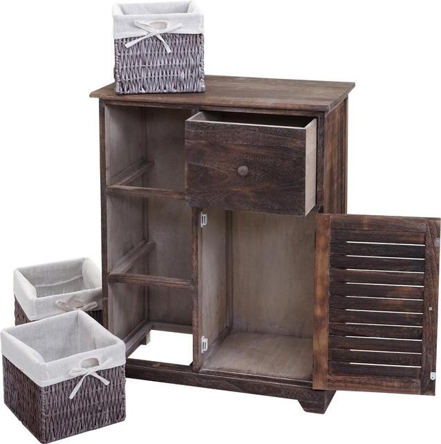 Actual product image Mendler Chest of drawers HWC-H21, cabinet chest of drawers, solid wood basket drawer 80x60x30cm - shabby