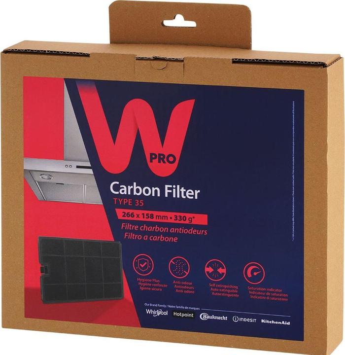 Produktbild WPRO 1x Aktivkohlefilter CHF035, 481948048355, Typ 35