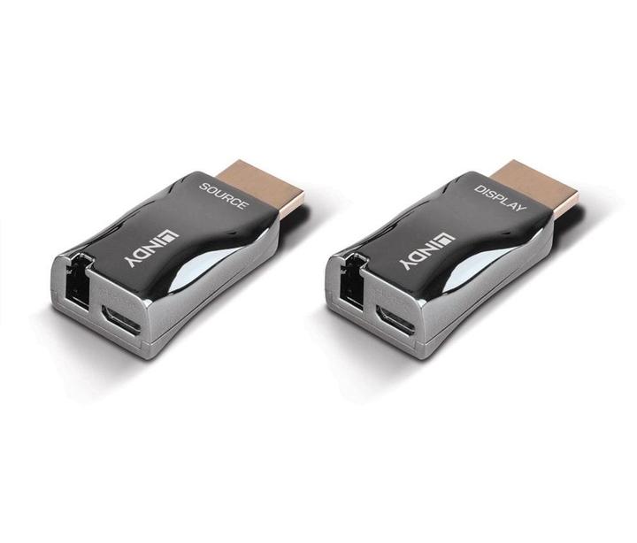 Actual product image Lindy 300m HDMI 4K60 fibre optic dongle extender (0.02 m, HDMI)