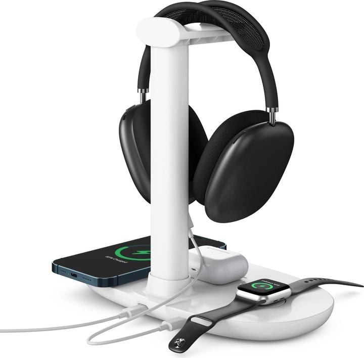 Actual product image PhoneLook Station de charge 4 en 1 moderne 30W sans fil avec support casque pour AirPods Max, iPhone, Apple Wa (15 W)