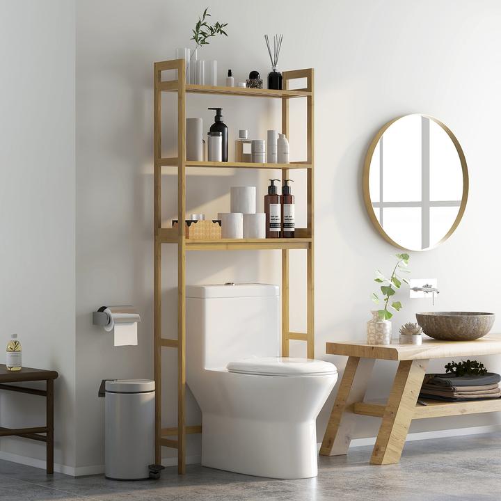 Immagine prodotto Kleankin Scaffale da bagno a 3 livelli (68 x 20 x 165 cm)