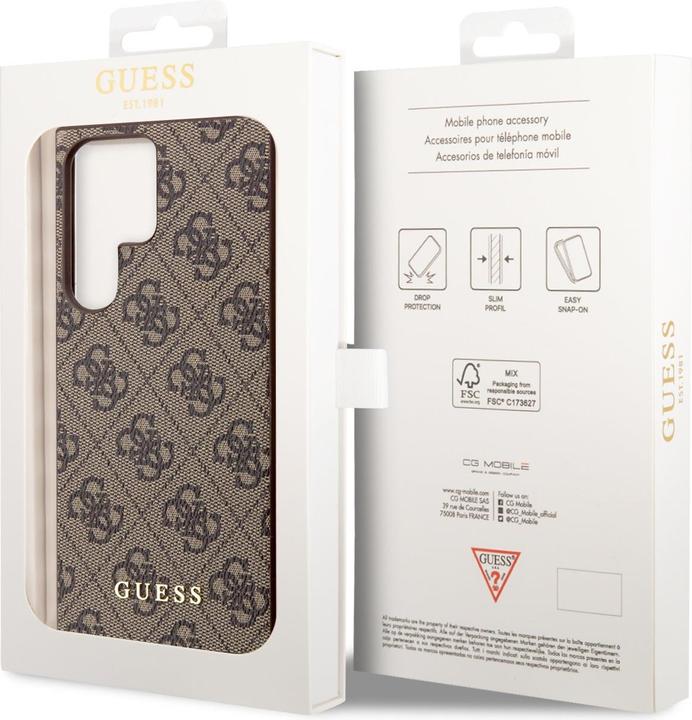 Actual product image Guess 4G Charms Case for Samsung Galaxy S24 Ultra - brown (Samsung Galaxy S24 Ultra)