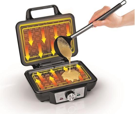 Produktbild Gourmetmaxx Waffeleisen Schwarz/Silber, Leistung: 1000 W, Anzahl pro
