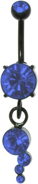 Produktbild Bijouteria Bauchpiercing (Chirurgenstahl 316L, Kristall, PVD Beschichtung (schwarz))