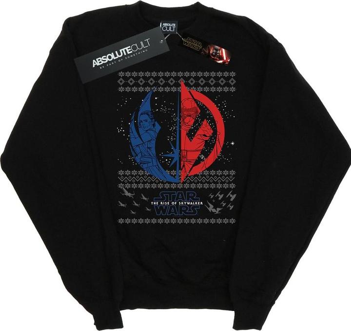 Actual product image Star Wars Mens The Rise Of Skywalker Christmas Split Symbol Sweatshirt (M)
