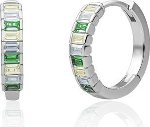 Sparkling Jewels Sparkling Silver Earrings With Colored Cubic Zirconias Eas23-Cz03