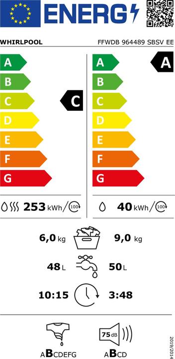 Energie-Label Whirlpool FFWDB 964489 SBSV EE
