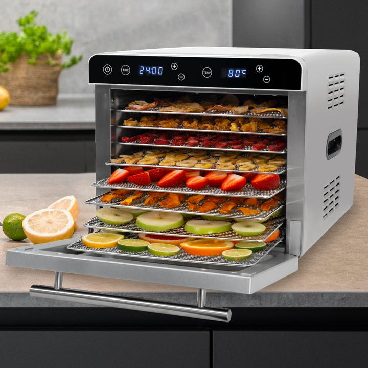 Actual product image KLAMER Premium dehydrator XL 700W, 8 extra large stainless steel shelves