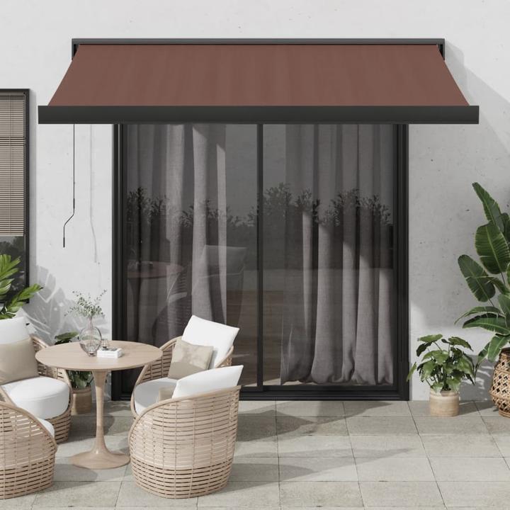Actual product image VidaXL Markise Gelenkarmmarkise Sonnenmarkise Automatisch Braun 350x250cm (3.50 m)