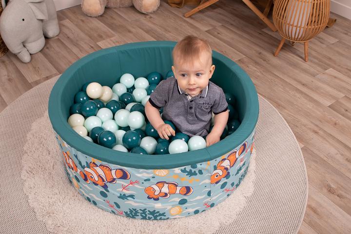 Image du produit Knorrtoys Piscine à balles soft - "poisson clown" - 150 balles beige/light mint/dark sea