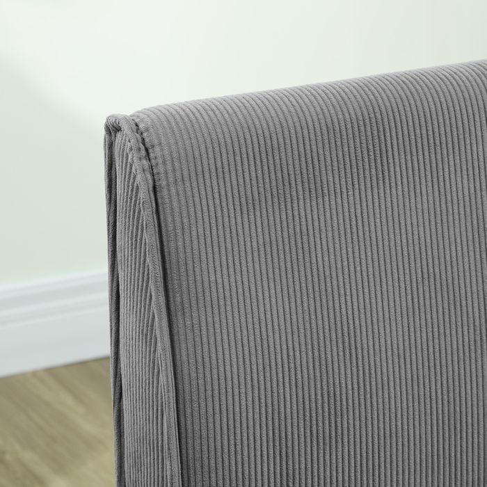 Image du produit Swisshandel24 2 Sitzer Sofa, Couch mit Cord-Optik, Holzbeine für Schlafzimmer, Grau (2 places)