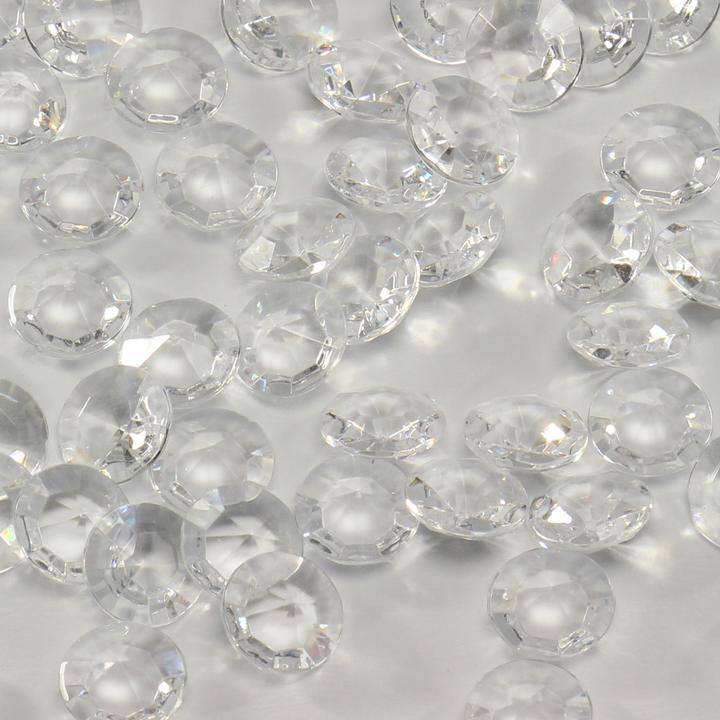 trendmarkt24 Acryl Diamanten Set transparent 600 Stück | Ø 1,2 cm gross Streudeko Hochzeit Dekosteine