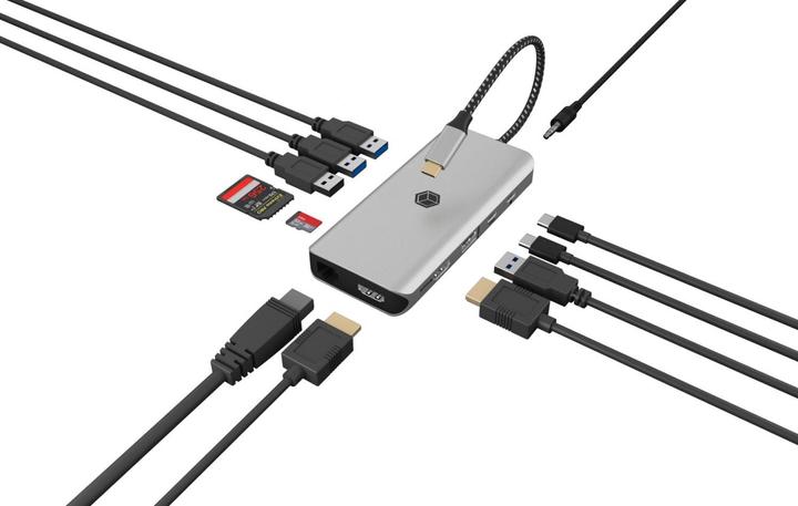 Actual product image Icy Box Dockingstation 12-in-1 USB Type-C (USB-C, 12 Ports)