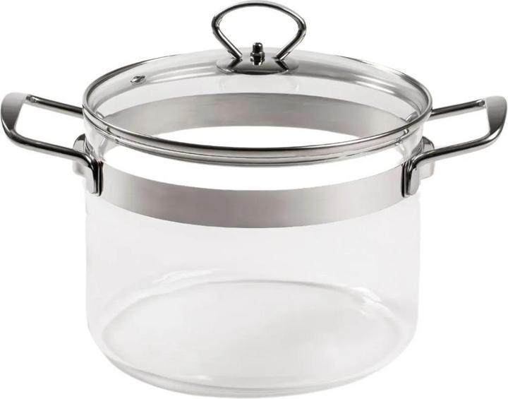 Actual product image Cooking pot glass (20 cm, Pot, Borosilicate glass, Stainless steel)