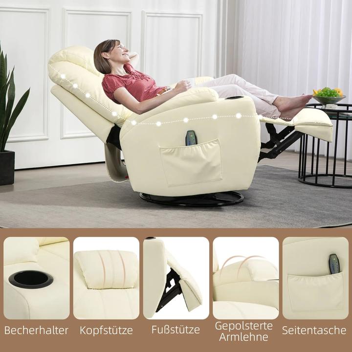 Actual product image Swisshandel24 Relax armchair massage function electric reclining function, rocking function, swivelling spring
