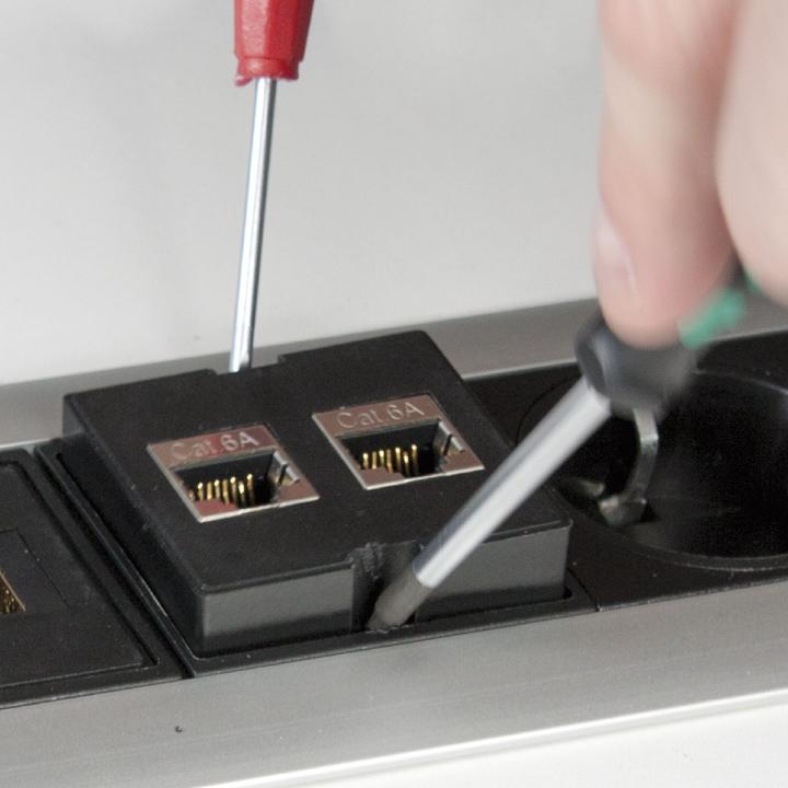 Actual product image Evoline USB C & A interchangeable module + power supply unit suitable for built-in sockets, black