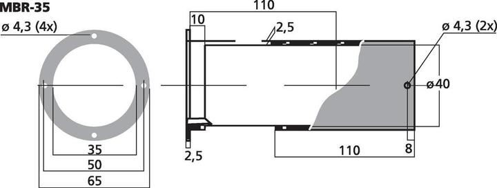 Actual product image Monacor Bass-reflex tube