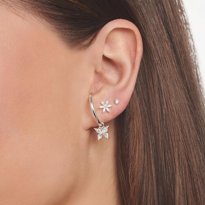 Actual product image Thomas Sabo Single stud earrings flower white stones (925 silver)