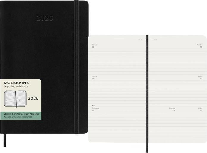 Produktbild Moleskine WOKA 2026 HOR LG SC Swrz (13 x 21 cm, Englisch)