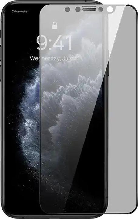 Actual product image Baseus 0.3mm Full-Coverage Privacy Protection Crystal Tempered Glass Screen Protector with Dust Filter for (1 Piece, Apple iPhone XS Max)