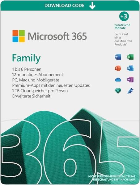 Produktbild Microsoft 365 Family 12+15 Monate
