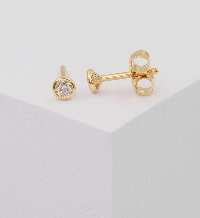 Actual product image Muau Stud earrings frame setting (White gold, Yellow gold, Red gold or silver)